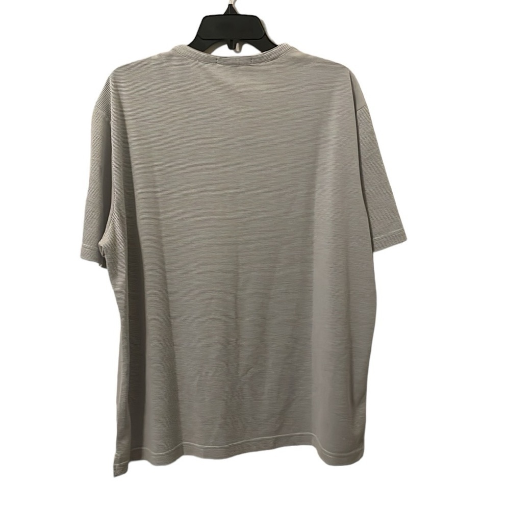 Robert Barakett Men's White Gray Short Sleeve Quarter Button Top Size XXL - Picture 5 of 6
